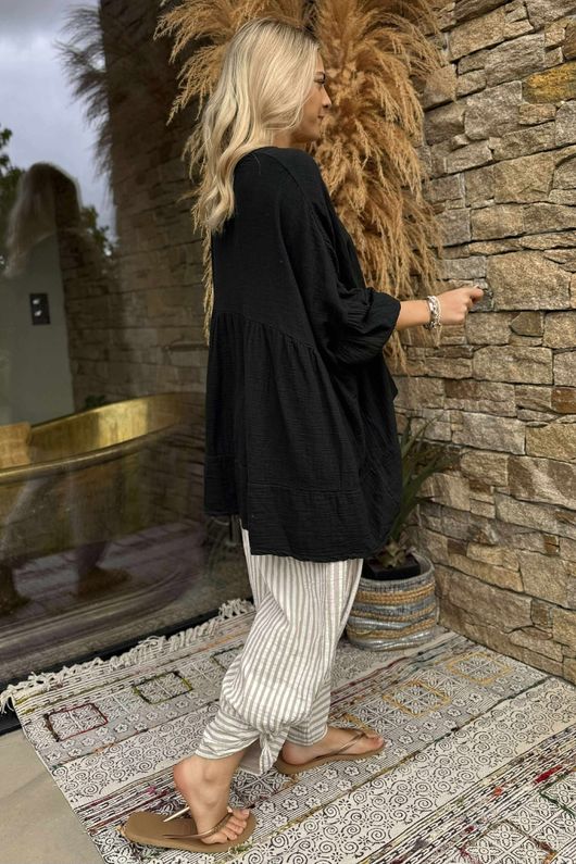 Made in Italy Santos Artist Smock Black - 